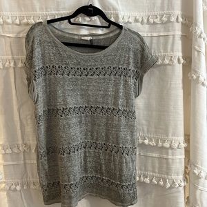 Casual grey cut out top